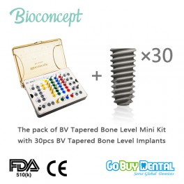 Bioconcept BV System 30pcs Tapered Bone Level Implants + Mini Surgical