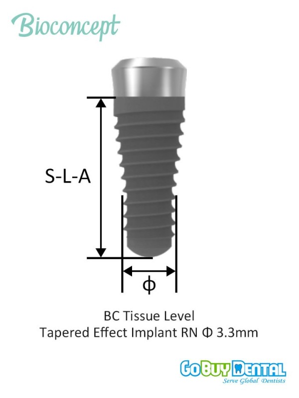 Bioconcept BC T-L Tapered Effect Implant RN Φ3.3mm Compatible Straumann
