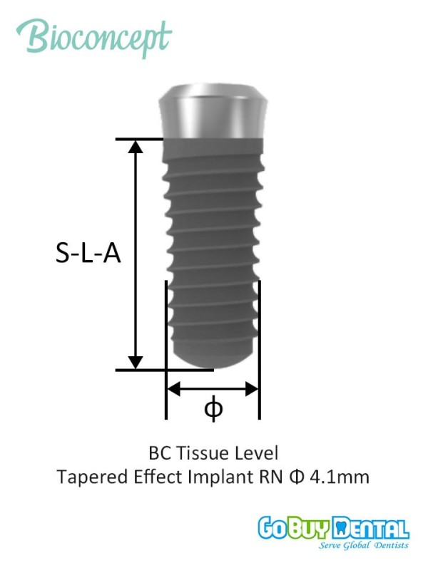 Bioconcept BC T-L Tapered Effect Implant RN Φ4.1mm Compatible Straumann