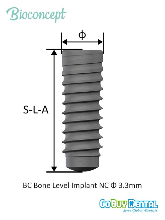 Bioconcept BC Bone Level Implant NC Φ3.3mm Compatible Straumann
