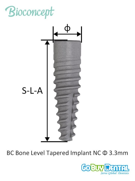 Bioconcept BC Bone Level Tapered Implant NC Φ3.3mm Compatible Straumann