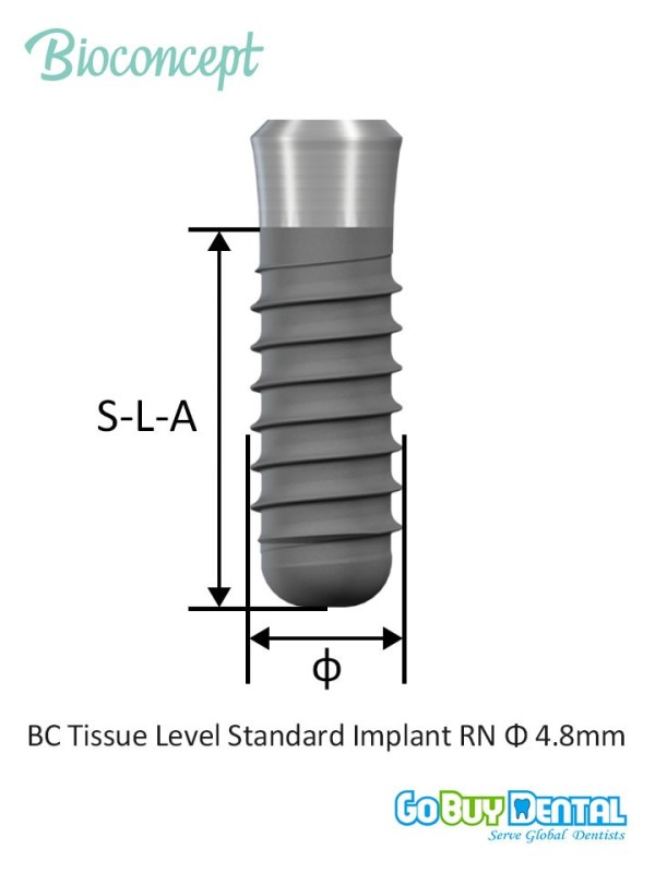 Bioconcept BC T-L Standard Implant RN Φ4.8mm Compatible Straumann