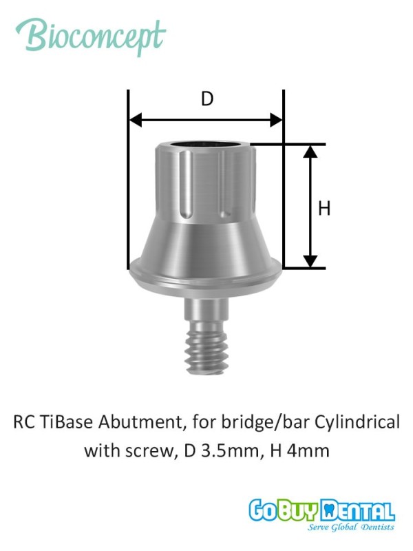 Bioconcept BC Bone Level Tibase Abutment for Bridge/Bar Cylindrical Coping for MUA