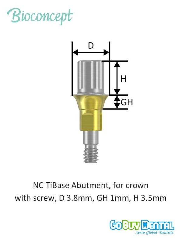 Bioconcept BC Bone Level Tibase Abutment for Crown Compatible Straumann
