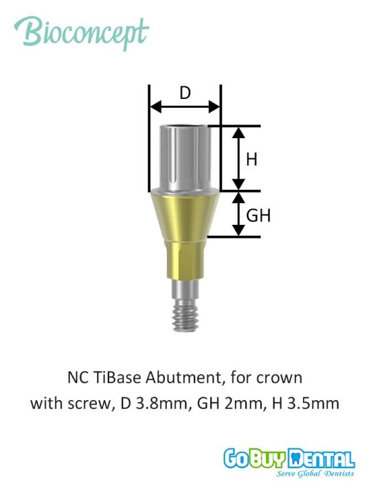 Bioconcept BC Bone Level Tibase Abutment for Crown Compatible Straumann