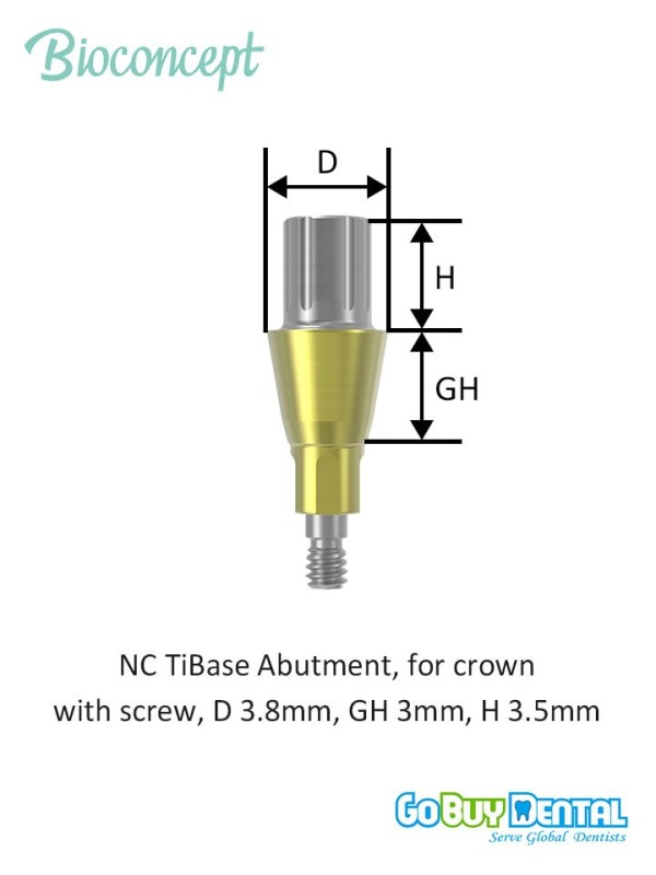 Bioconcept BC Bone Level Tibase Abutment for Crown Compatible Straumann