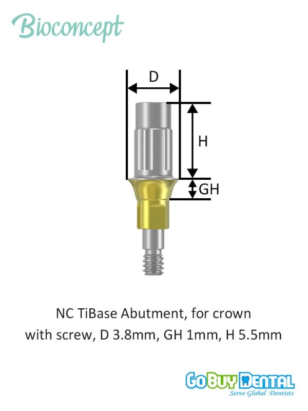 Bioconcept BC Bone Level Tibase Abutment for Crown Compatible Straumann