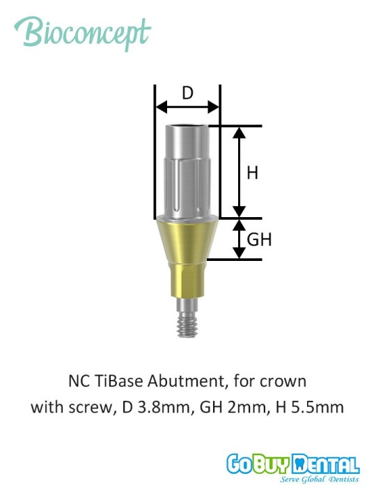 Bioconcept BC Bone Level Tibase Abutment for Crown Compatible Straumann