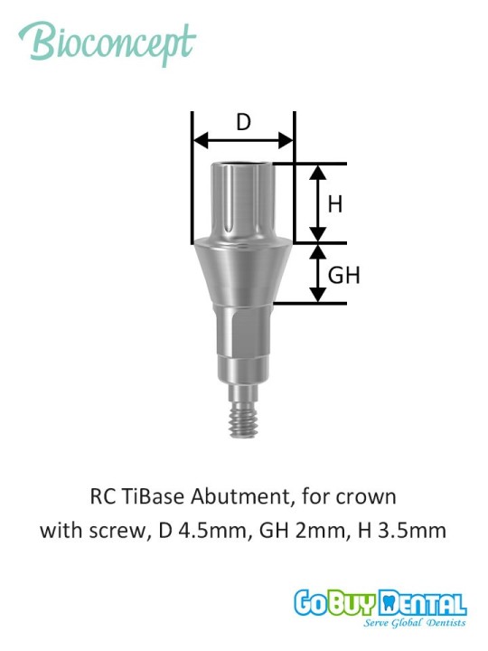 Bioconcept BC Bone Level Tibase Abutment for Crown Compatible Straumann