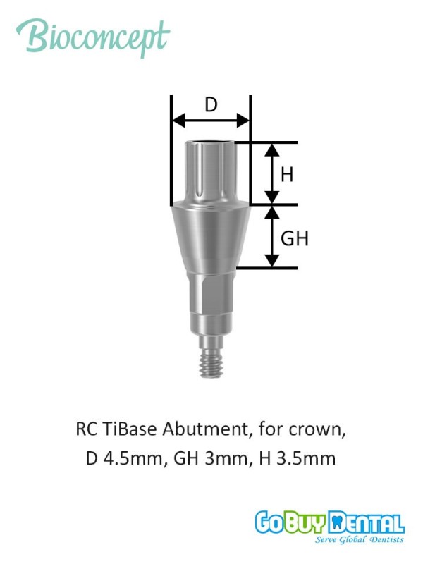 Bioconcept BC Bone Level Tibase Abutment for Crown Compatible Straumann