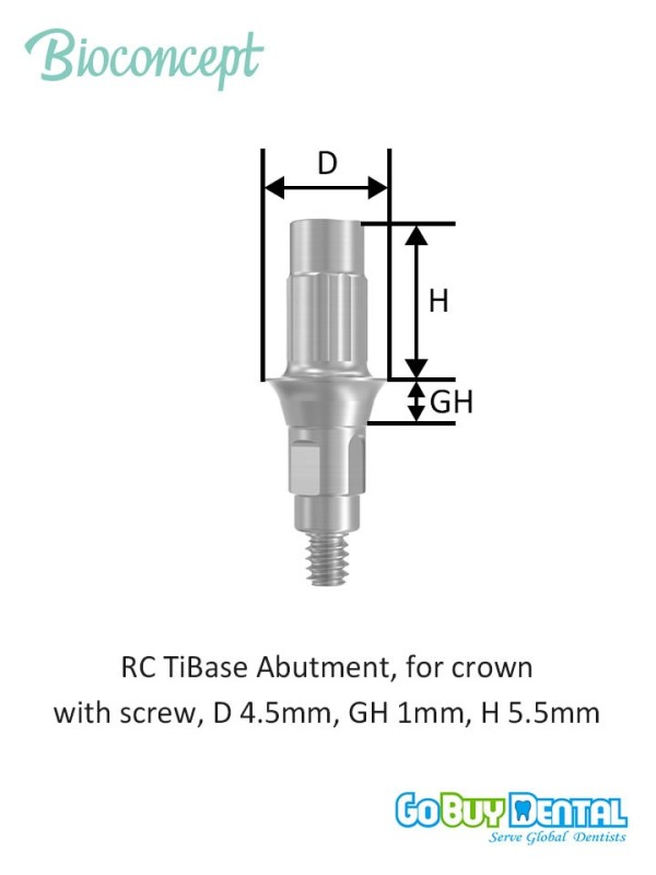Bioconcept BC Bone Level Tibase Abutment for Crown Compatible Straumann