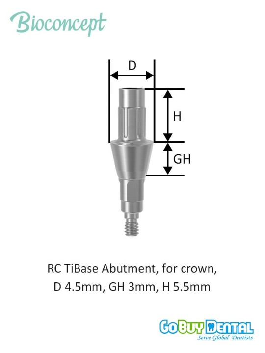 Bioconcept BC Bone Level Tibase Abutment for Crown Compatible Straumann