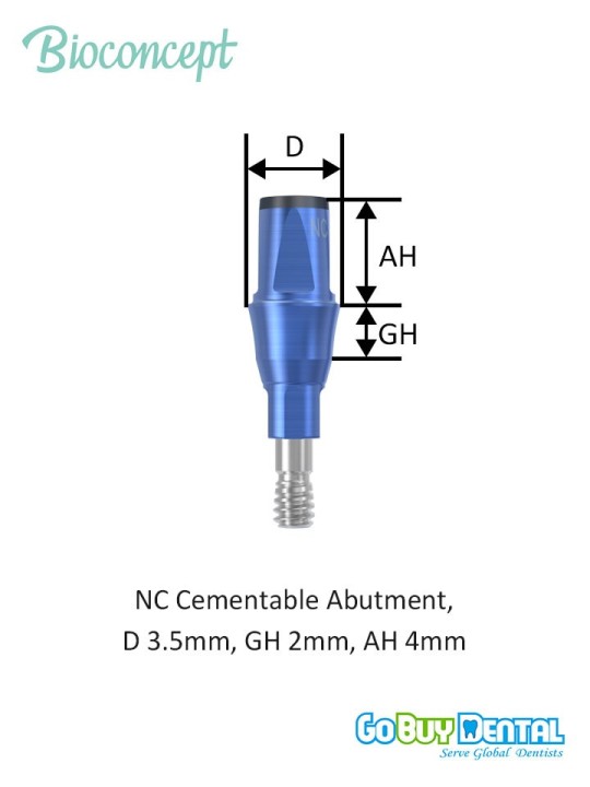 Bioconcept BC Bone Level Cementable Abutment Compatible Straumann