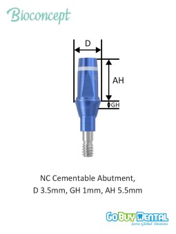 Bioconcept BC Bone Level Cementable Abutment Compatible Straumann