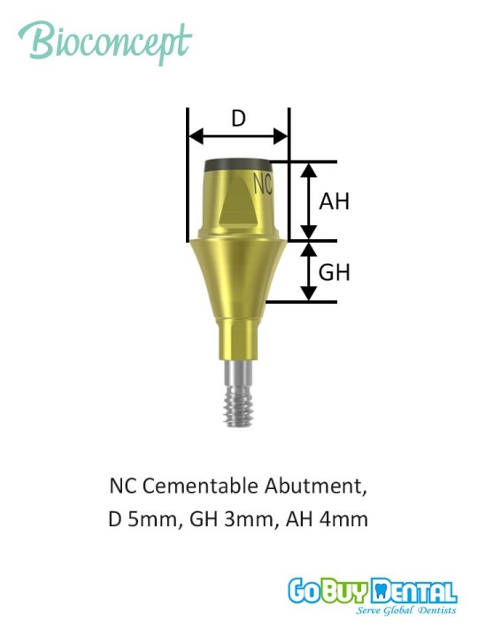 Bioconcept BC Bone Level Cementable Abutment Compatible Straumann