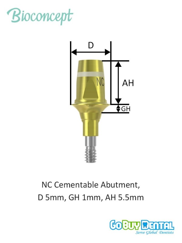 Bioconcept BC Bone Level Cementable Abutment Compatible Straumann