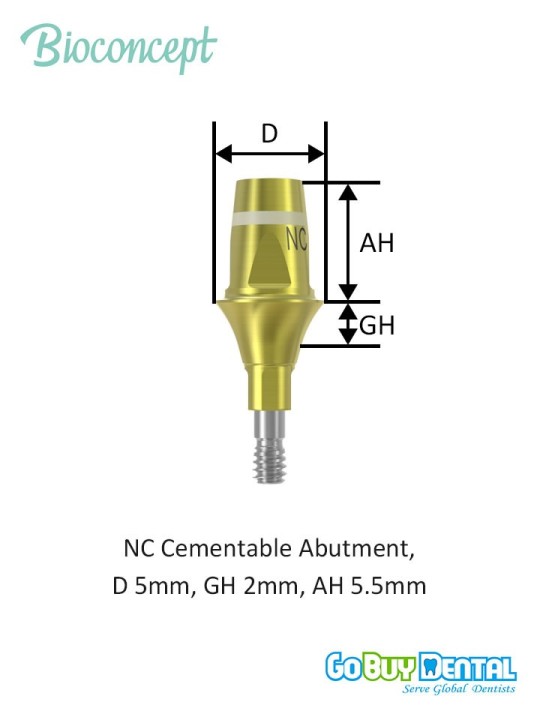 Bioconcept BC Bone Level Cementable Abutment Compatible Straumann
