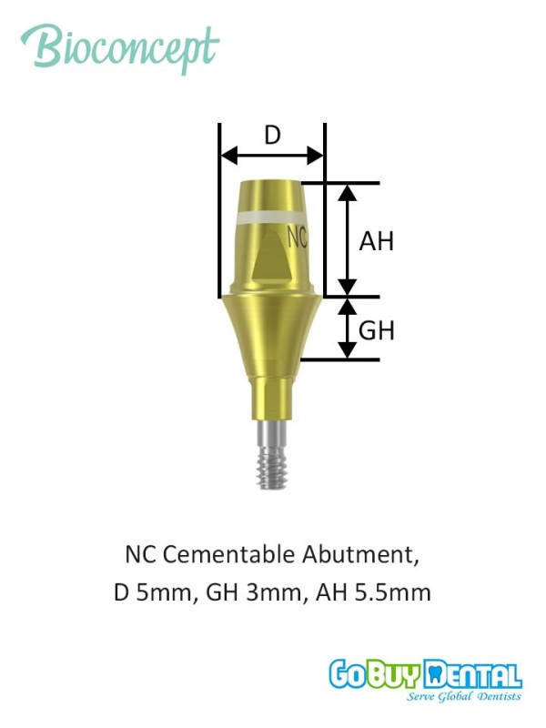 Bioconcept BC Bone Level Cementable Abutment Compatible Straumann