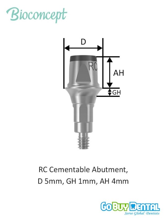 Bioconcept BC Bone Level Cementable Abutment Compatible Straumann