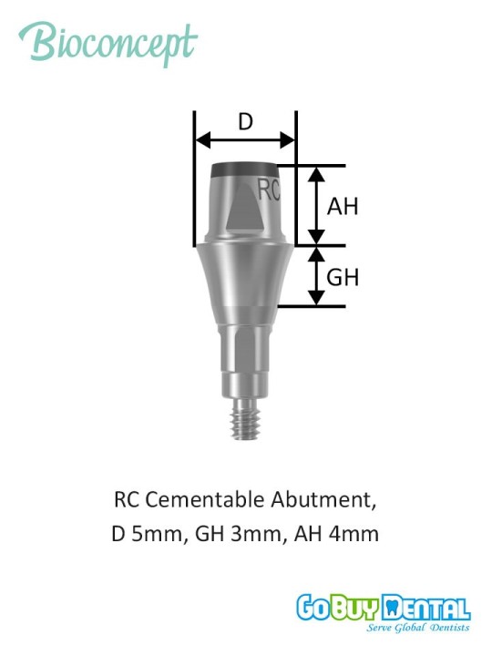 Bioconcept BC Bone Level Cementable Abutment Compatible Straumann