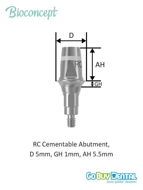 Bioconcept BC Bone Level Cementable Abutment Compatible Straumann