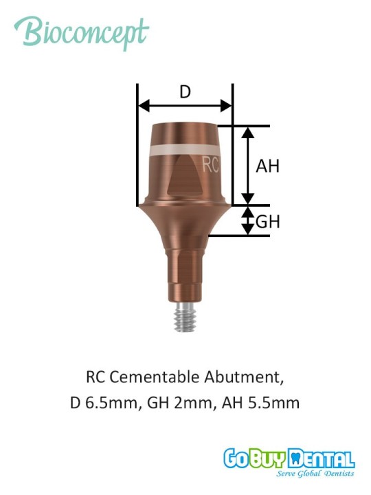 Bioconcept BC Bone Level Cementable Abutment Compatible Straumann