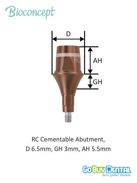 Bioconcept BC Bone Level Cementable Abutment Compatible Straumann