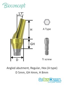 RC Healing Abutment, bottle shape, Ø4.4mm, H 4mm 