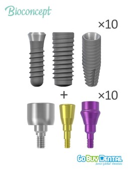 10pcs Bioconcept BC TL/BL(T) Implants with Healing Caps Bundle Compatible Straumann