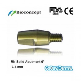 RN Solid Abutment 6°, height 4.0mm, yellow