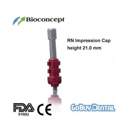 RN Impression Cap, built-in handle, red, height 21.0mm 
