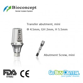 Bioconcept Hexagon NC transfer abutment φ4.5mm, gingival height 2mm, height 5.5mm
