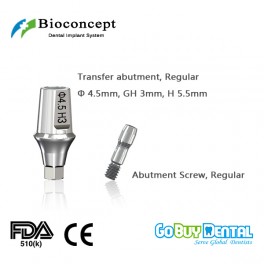 Bioconcept Hexagon RC transfer abutment φ4.5mm, gingival height 3mm, height 5.5mm
