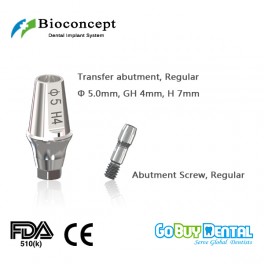Bioconcept Hexagon RC transfer abutment φ5.0mm, gingival height 4mm, height 7mm