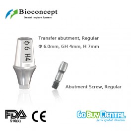 Bioconcept Hexagon RC transfer abutment φ6.0mm, gingival height 4mm, height 7mm