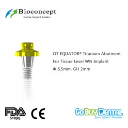 OT EQUATOR® Titanium Abutment for Tissue Level WN Implant, φ6.5mm, GH 2mm
