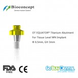 OT EQUATOR® Titanium Abutment for Tissue Level WN Implant, φ6.5mm, GH 3mm