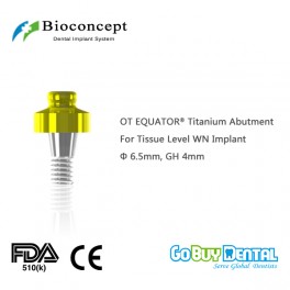 OT EQUATOR® Titanium Abutment for Tissue Level WN Implant, φ6.5mm, GH 4mm