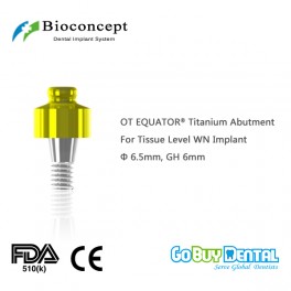 OT EQUATOR® Titanium Abutment for Tissue Level WN Implant, φ6.5mm, GH 6mm
