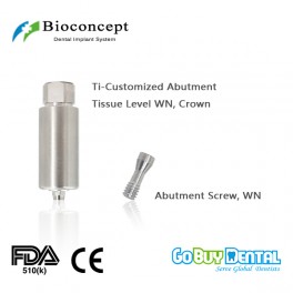 CAD/CAM Ti-Customized Pre-Milled Abutment for Straumann Tissue Level WN, crown