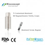 CAD/CAM Ti-Customized Pre-Milled Abutment for BV Tapered Bone Level Regular, crown