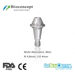 Bioconcept Hexagon Mini Multi abutment φ4.8mm, Straight, gingival height 4mm(337040)
