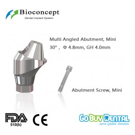Bioconcept Hexagon Mini Multi-angled abutment φ4.8mm, Angled 30°, gingival height 4.0mm(337170)