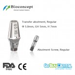 Bioconcept Hexagon RC transfer abutment φ5.0mm, gingival height 5mm, height 7.0mm