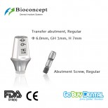 Bioconcept Hexagon RC transfer abutment φ6.0mm, gingival height 1mm, height 7.0mm