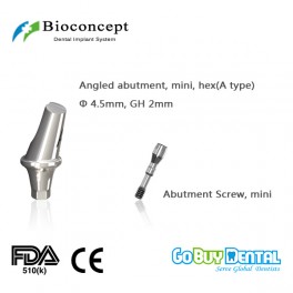 Bioconcept Hexagon NC angled abutment φ4.5mm, gingival height 2mm, Angled 17°, type A