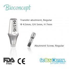 Bioconcept Hex regular transfer abutment φ4.5mm, gingival height 5.0mm, height 7mm(331150)