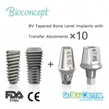 BV Tapered Bone Level Implants with Transfer Abutments
