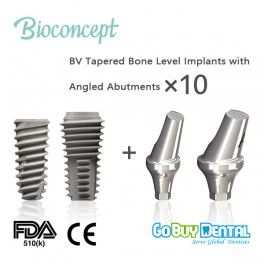BV Tapered Bone Level Implants with Angled Abutments