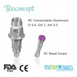 RC Cementable abutment, Ø 5.0mm, Gingiva height 1mm, Abutment Height 5.5mm 
